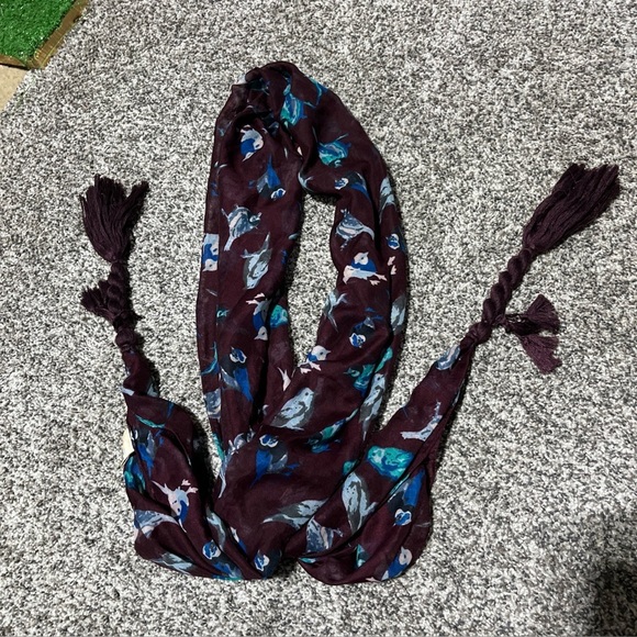 Mudd Y2K Scarf Light Neck Wrap Mauve/ Purple Bird Lover Sheer - Picture 1 of 7